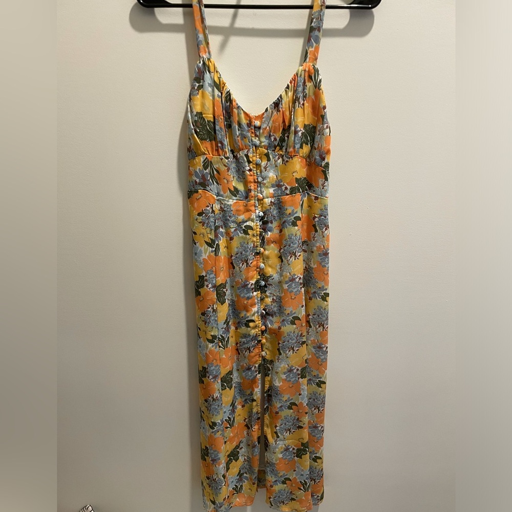 Abercrombie & Fitch Button Front Midi Dress